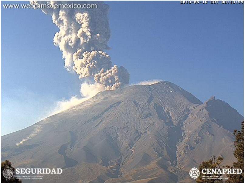 Se presenta explosión en el Popo alcanzó una altura de un km