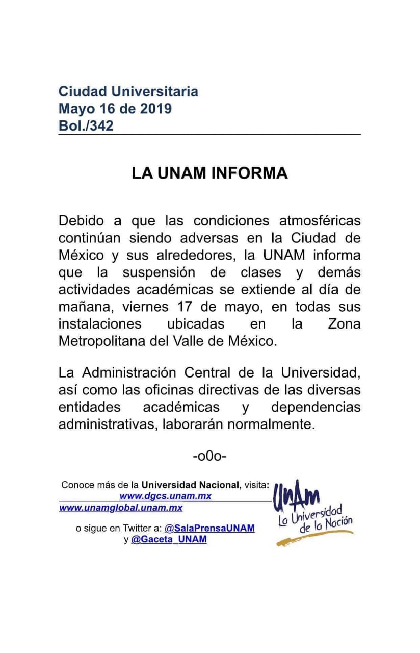 Sigue sin clases la UNAM