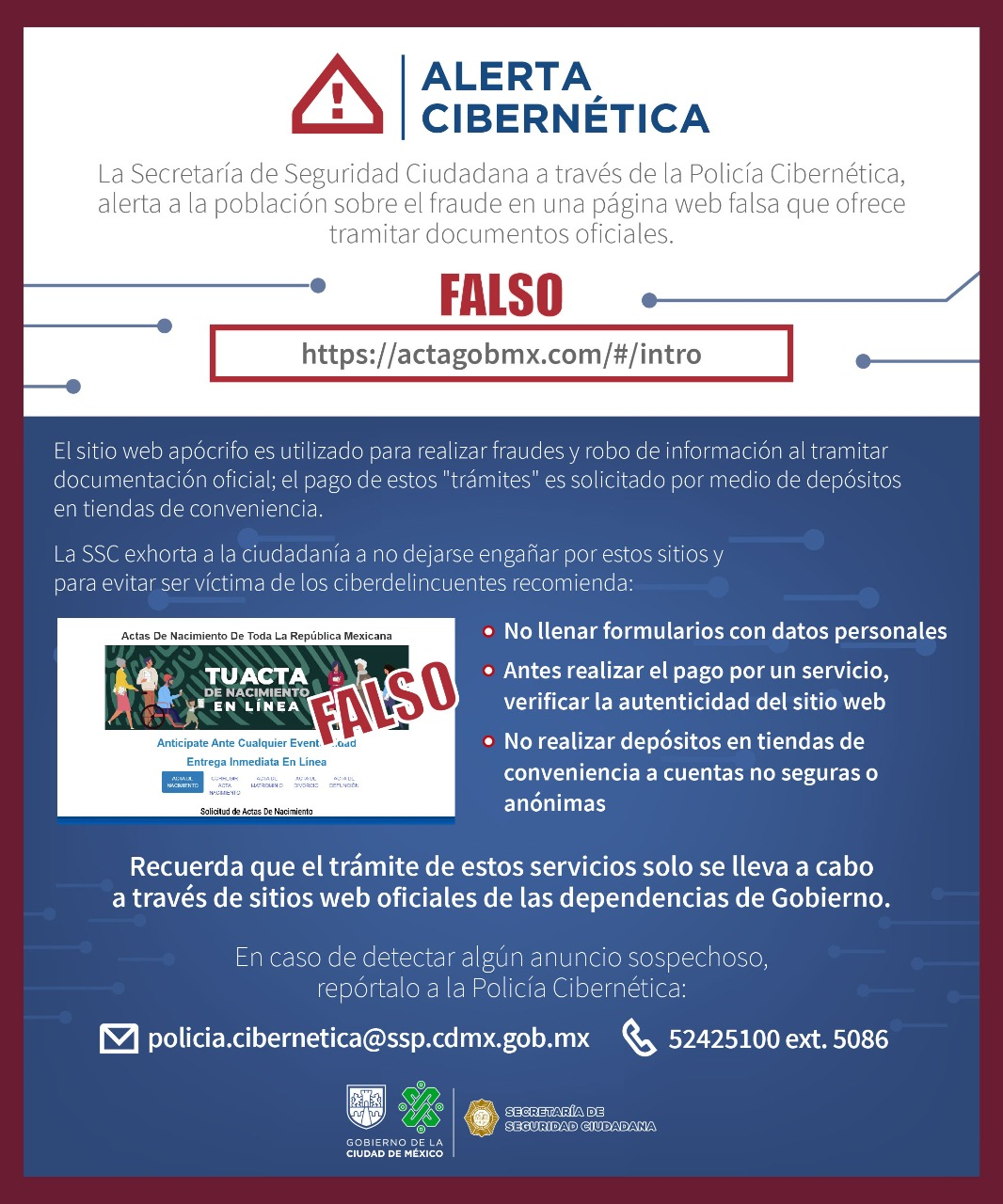 La SSC alerta sobre un fraude de una página web falsa para el trámite de documentos oficiales