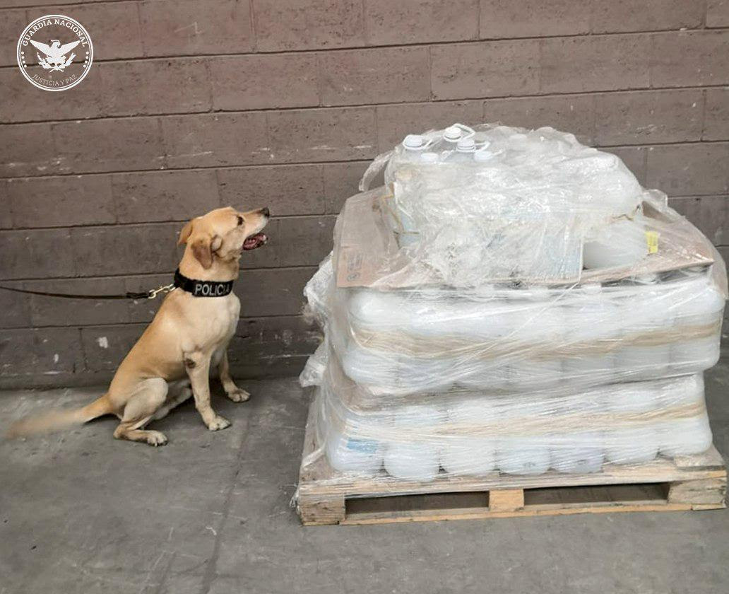 Binomios de la GN encuentran 960 litros de metanfetamina