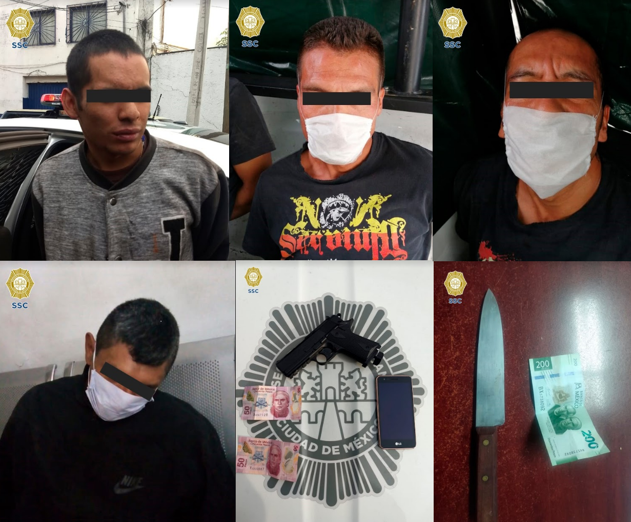 Elementos de la SSC arrestan a cuatro sujetos por robo