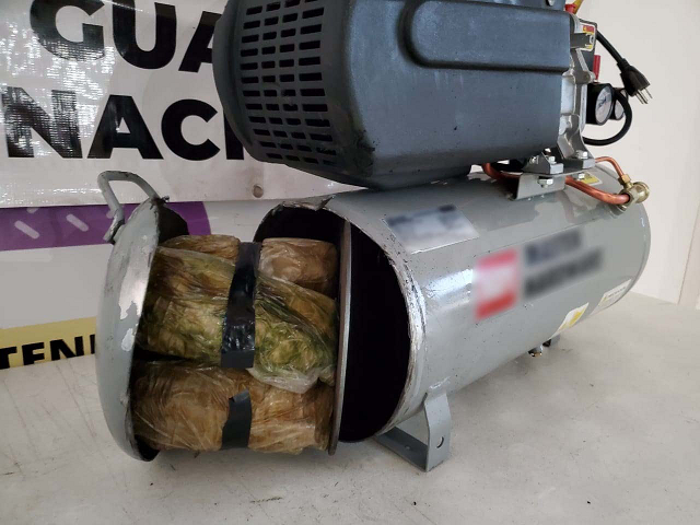 GN asegura dos kilos de metanfetamina en un compresor de aire