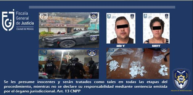 Policías de investigación catean inmueble en Coyoacán y detienen a dos personas por narcóticos