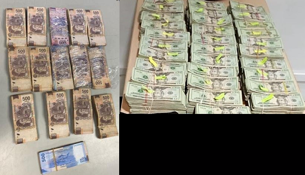 GN asegura 700 mil pesos y más de 313 mil dólares sin declarar