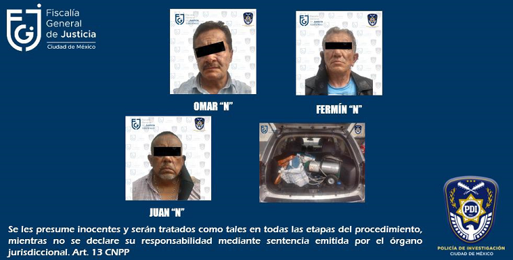 Agentes de la PBI arrestan a tres sujetos por robo a casa habitación