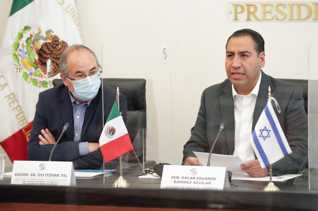 Recibe presidente del senado al embajador de Israel en México