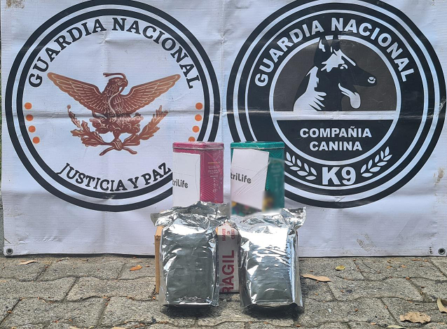 Binomios de la GN encuentran marihuana empaquetada como café gourmet