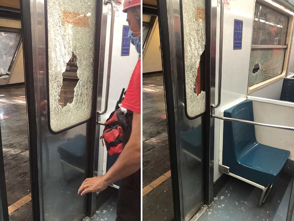 Encapuchadas causan destrozos en las estaciones Politécnico e Instituto del Petróleo