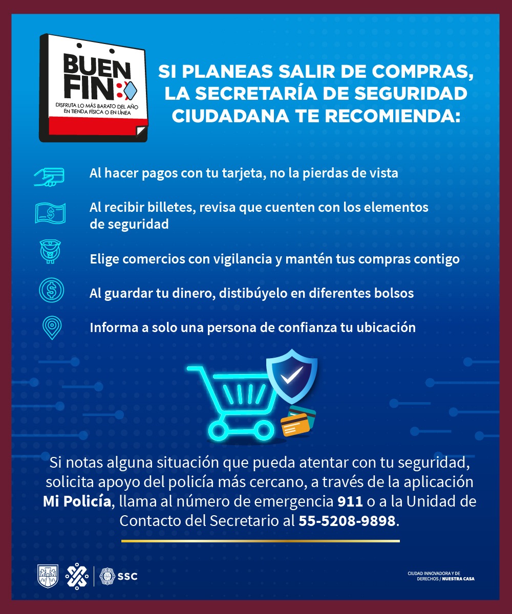 Más de 10 mil policías vigilarán del 9 al 22 de no iembre actividades del Buen Fin