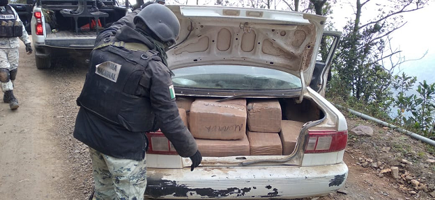 GN arresta a una persona que llevaba 163 kilos de marihuana en Oaxaca