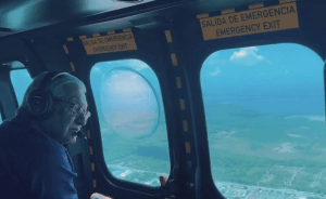 Después de inaugurar Dos Bocas: AMLO supervisa trazo del Tren Maya