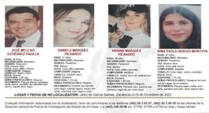 Durante la Navidad desaparece familia en límites de Zacatecas y Jalisco