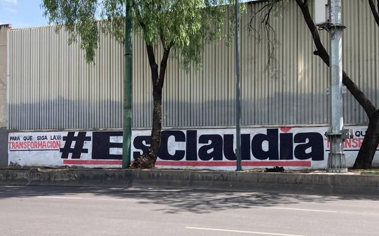 Persisten las bardas pintas a favor de Claudia Sheinbaum, por lo que la jefa de gobierno y Morena violan la ley electoral