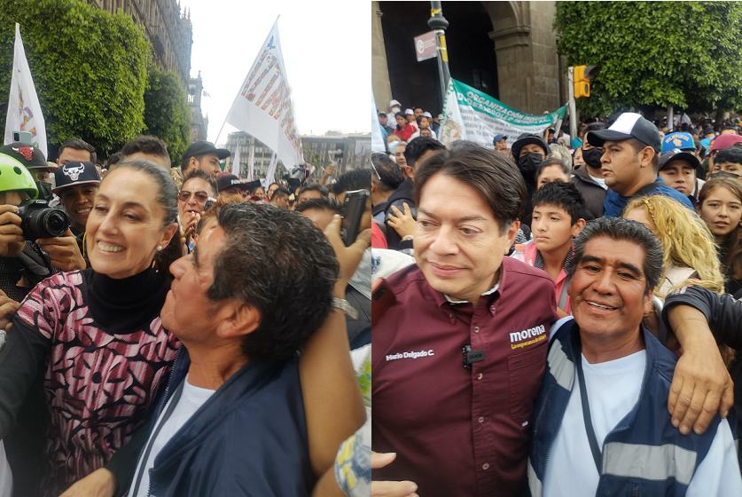 Comerciantes ambulantes del NGCADCH apoyaron a AMLO a la 4t el sábado