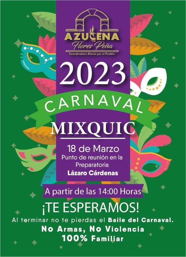 Habitantes de San Andrés Mixquic disfrutarán del Carnaval 2023, organizado por su Coordinadora Azucena Flores