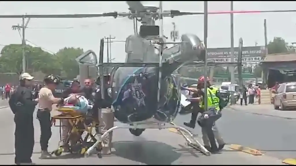 Traslado helicóptero de Ecatepec Edoméx  a hombre que perdió un pie, tras ser atropellado