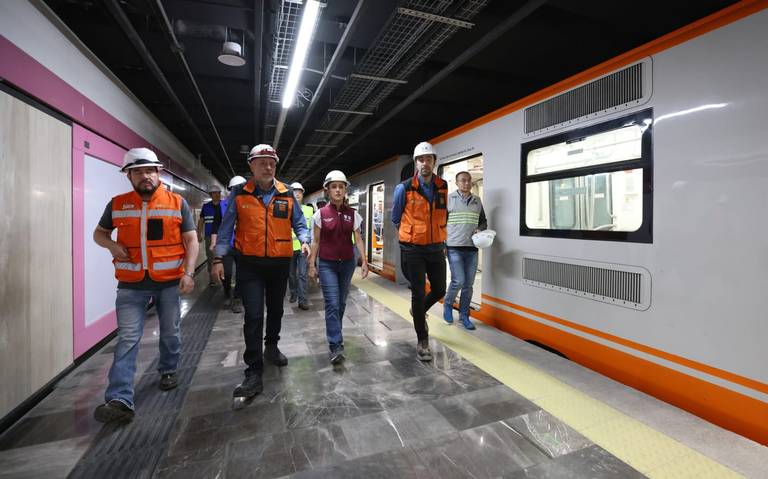 Supervisa Sheinbaum cambio de vías y trenes de la nueva Línea 1 del metro