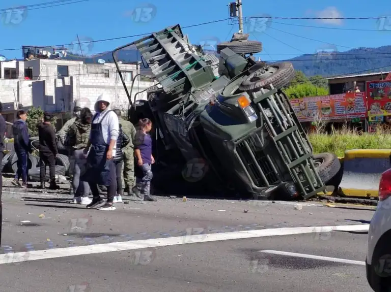 Se Registró en Autopista México-Puebla Edoméx, Accidente de Camión del Ejército Mexicano