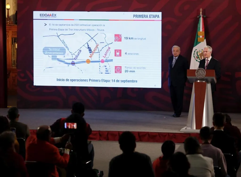 Alfredo del Mazo Anuncia que el próximo 14 de Septiembre, Iniciará la Primera Etapa del Tren Interurbano Toluc a- México