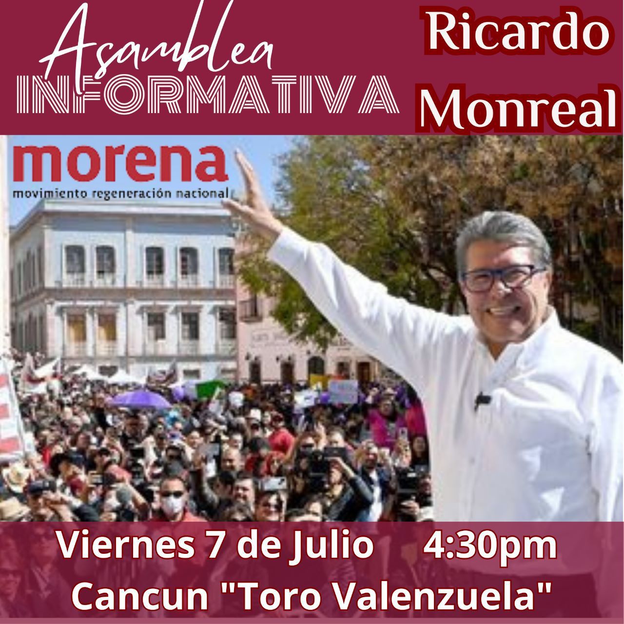 En CANCÚN Ricardo Monreal difundirá sus ideales políticos y de un buen gobierno