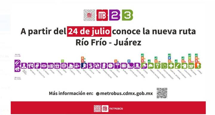Este lunes 24 de julio inicia nueva ruta del Metrobús Río Frío-Juárez