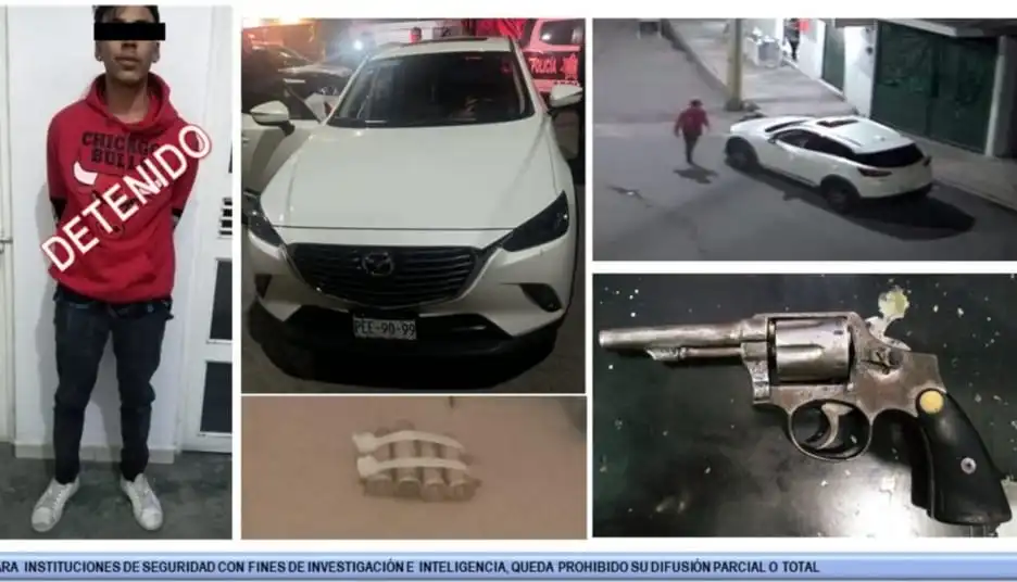 Arrestan a Sujeto en Texcoco Edoméx tras Persecución