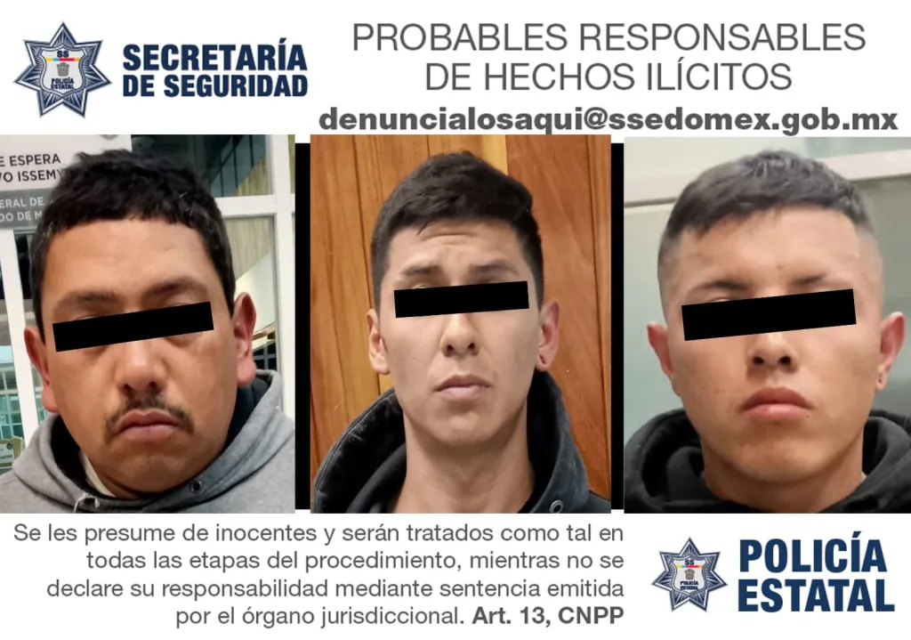 3 Hombres son detenidos en Toluca Edoméx, Tras robo a casa habitación