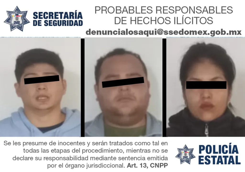 3 Capturados Tras Robo a Negocio en Acambay Edoméx