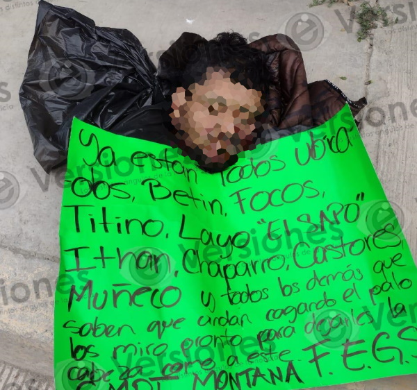 Encuentran cabeza humana junto a mensaje firmado con amenazas en Otumba