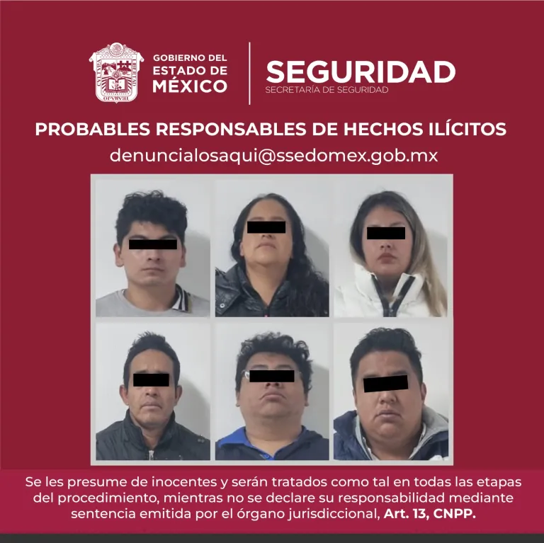 En Toluca Edoméx detienen por Robo al Interior de un Negocio a 6 Personas