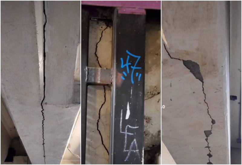 Trabajadores del metro denuncian severas fisuras en muros de la estación Potrero