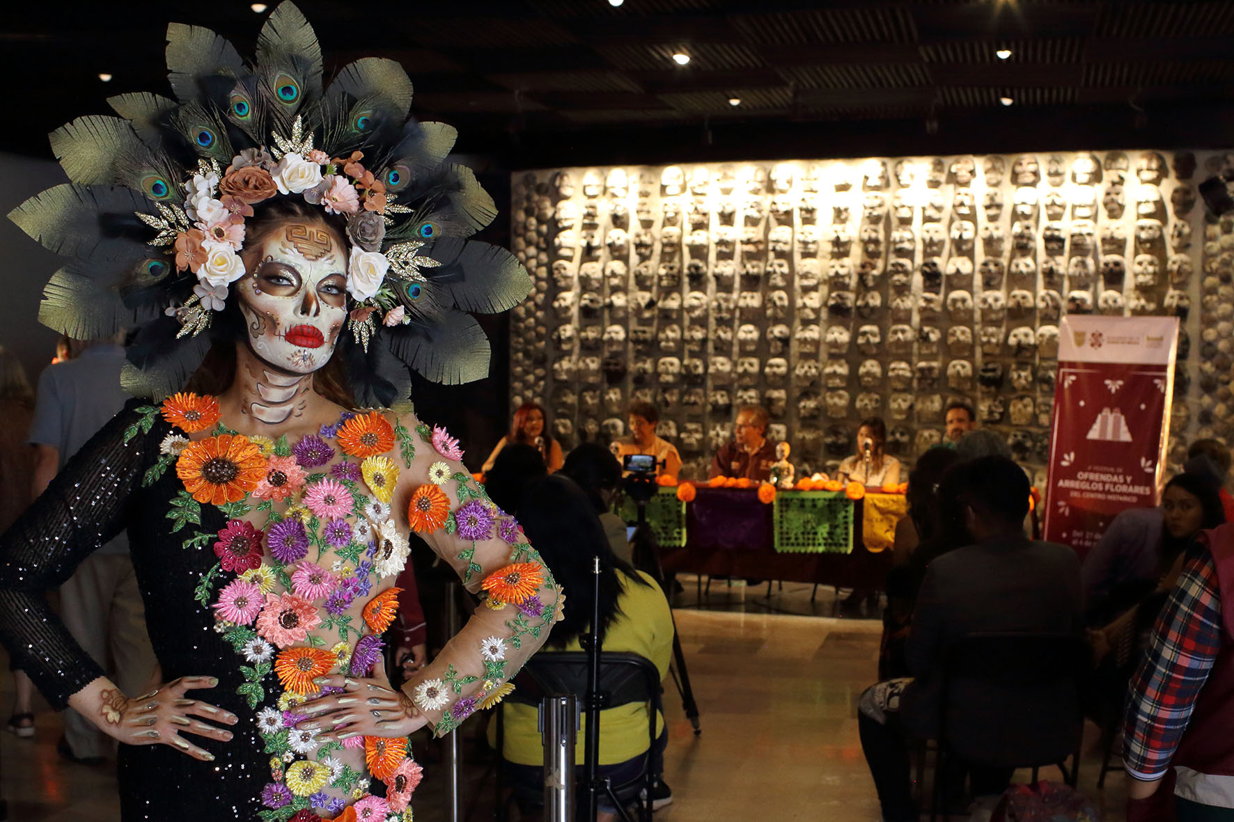 En el Museo del Templo Mayor, en el Festival de Ofrendas y Arreglos Florales del Centro Histórico