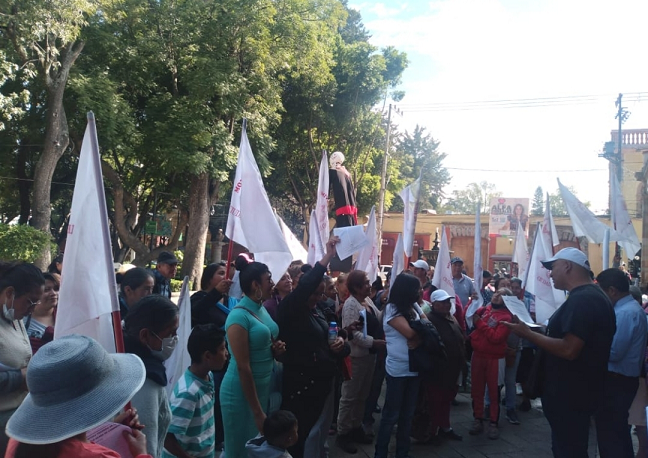 Antorchistas de Tlalpan se manifiestan en las afueras de esta alcaldía