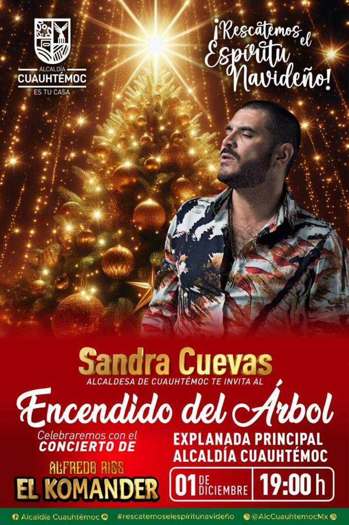 Sandra Cuevas invita a habitantes de la Cuauhtémoc al encendido del árbol de navidad