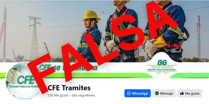 CFE advierte sobre páginas fraudulentas con su logotipo