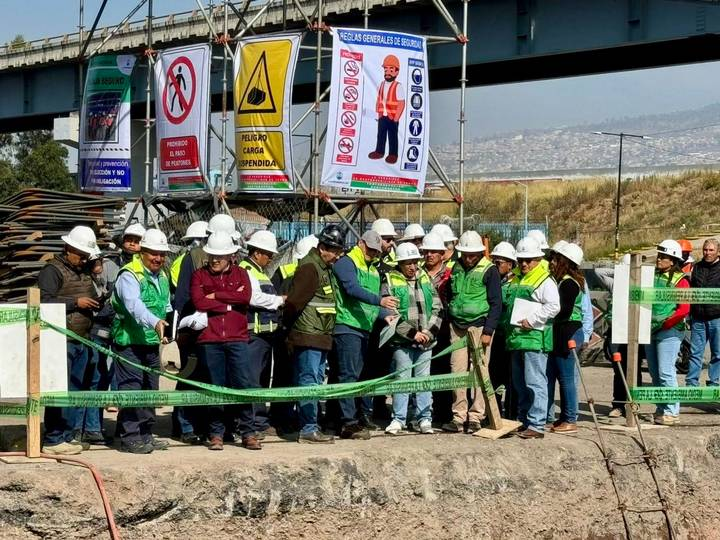 Delfina Gómez supervisa los trabajos del Trolebús Chalco-Santa Martha