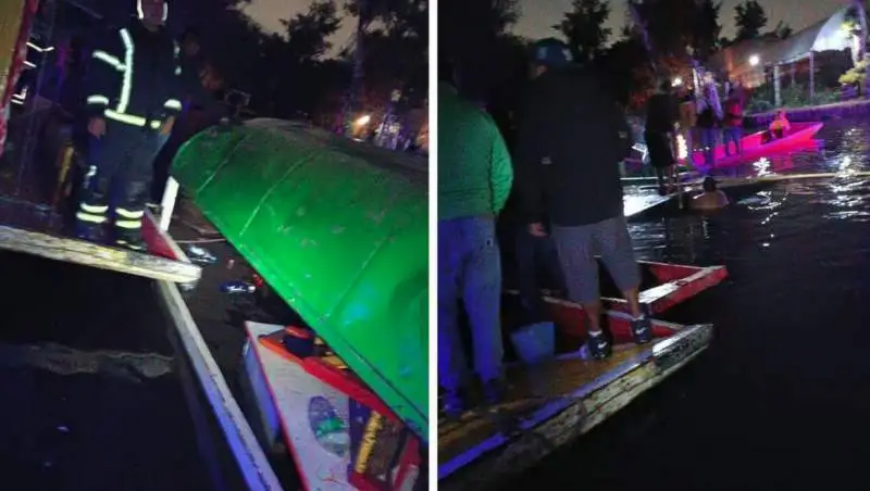 Campal Pelea y se Hunden Trajineras en Xochimilco CDMX , Rescatan a 30 del agua