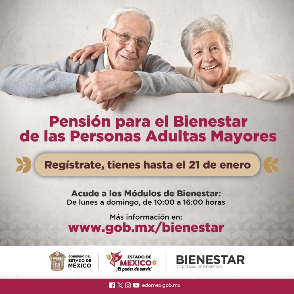Amplían registro de la pensión para adultos mayores; estará abierto hasta el 21 de enero