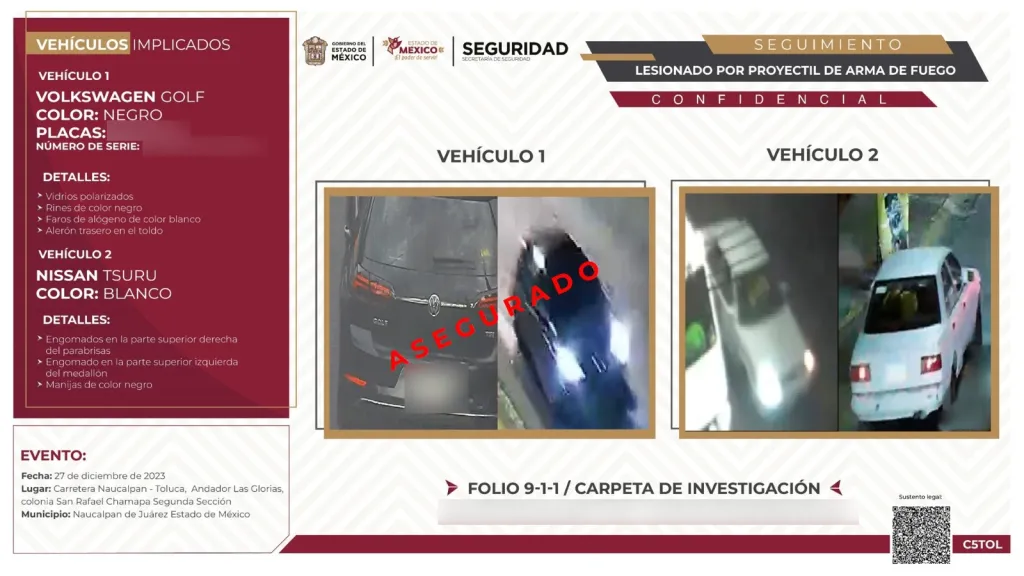 A Sospechoso Detienen y Recuperan auto usado en Balacera en Naucalpan Edoméx