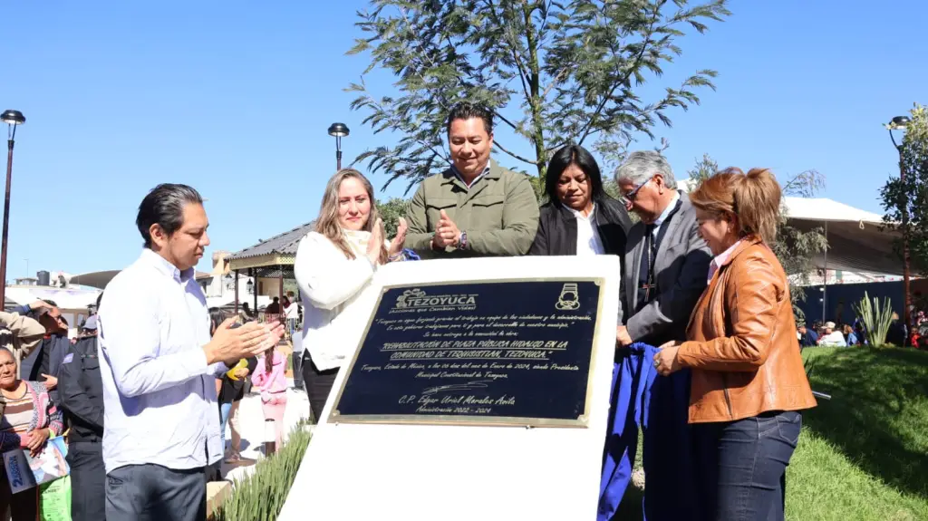 En Tezoyuca Edoméx, Inauguran Plaza Hidalgo