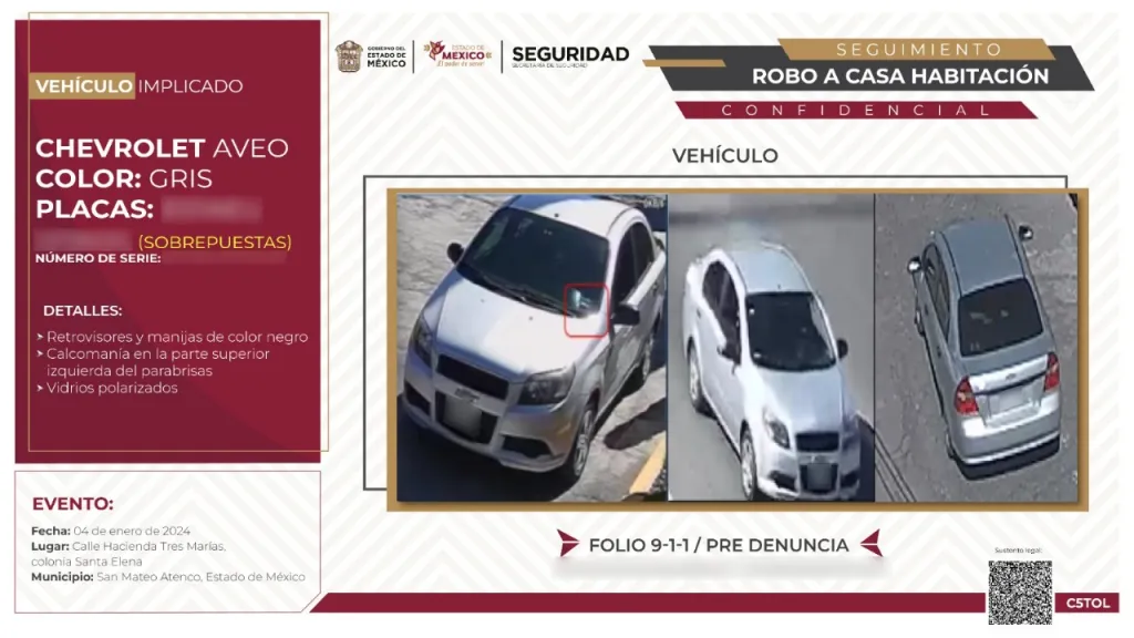 Elementos de la Secretaría de Seguridad del Estado de México y de la CDMX Aseguran a Automovilista Vinculado a  un Robo a casa Habitación