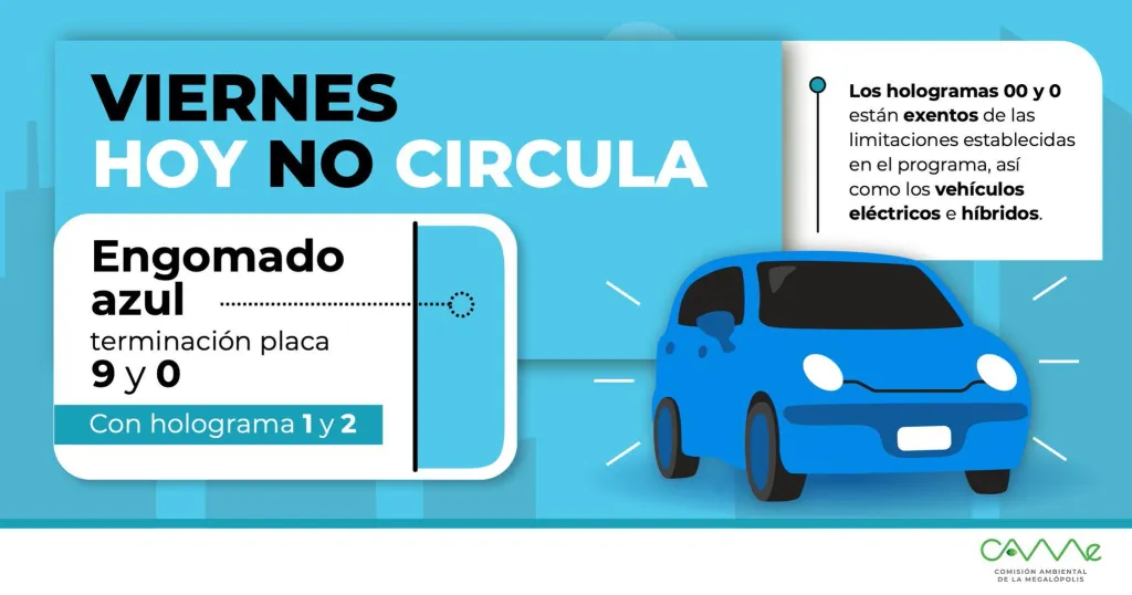 Hoy no Circula los autos de Color Azul