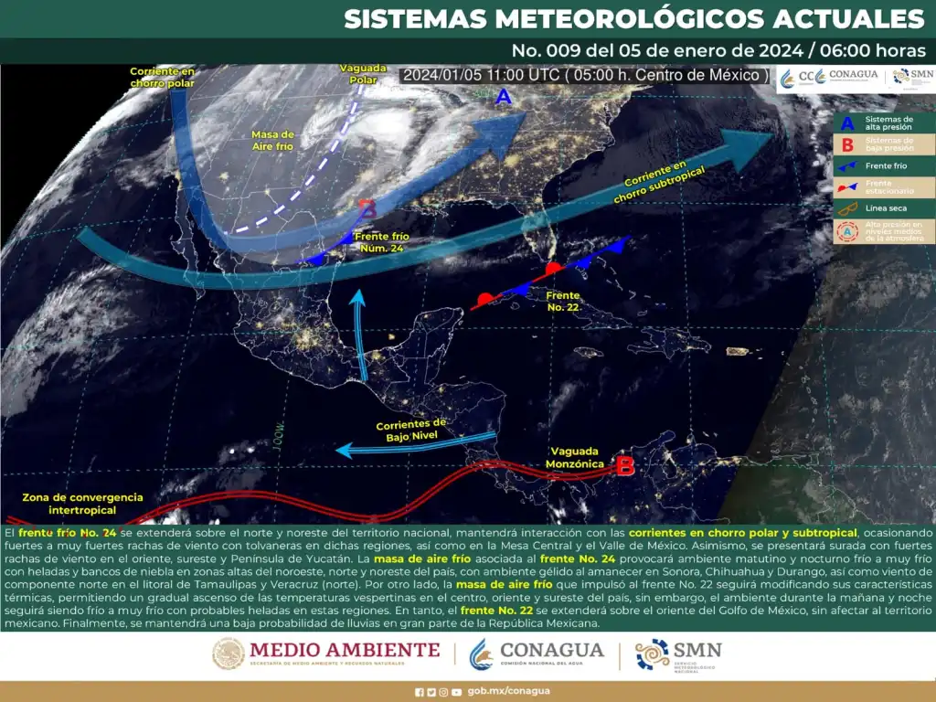 Se Pronostica Surada en el Oriente y Sureste del País, Incluida la Península de Yucatán en México