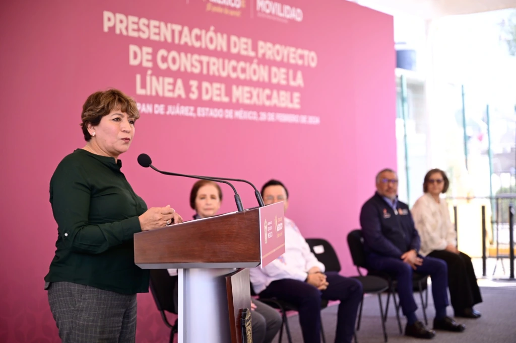 Anuncia Gobernadora Delfina Gómez construcción de la Línea 3 del Mexicable en Naucalpan, mejorará la movilid ad de 700 mil Mexiquenses del Valle de México