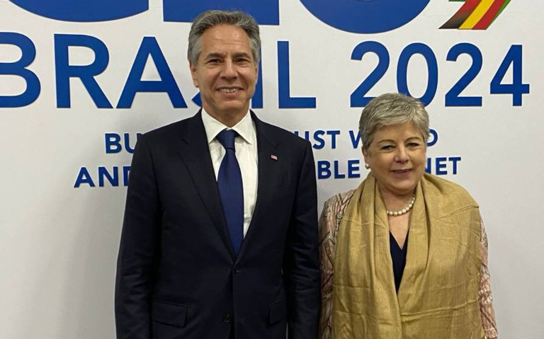 Alicia Bárcena y Anthony Blinken se reúnen en la Cumbre G-20