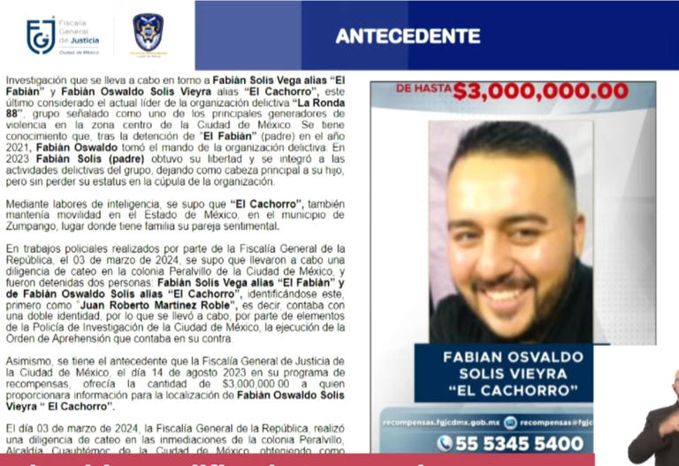 Batres denuncia ante FGR a juez que dejó libre a «El Cachorro»