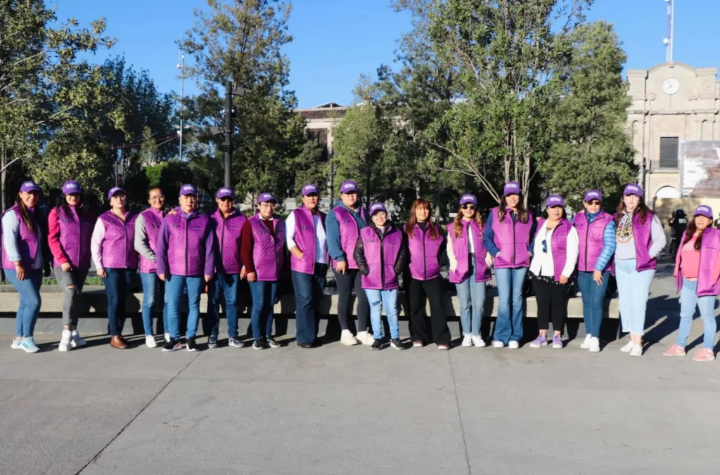 Brigadas Violetas de la Secretaría de las Mujeres dieron acompañamiento a la marcha porel 8M en el EdoMéx, sa ldo blanco reportan autoridades de Seguridad