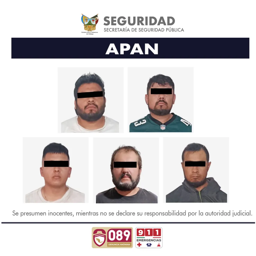 En Hidalgo México Cae, banda dedicada al asalto a cuenta habientes