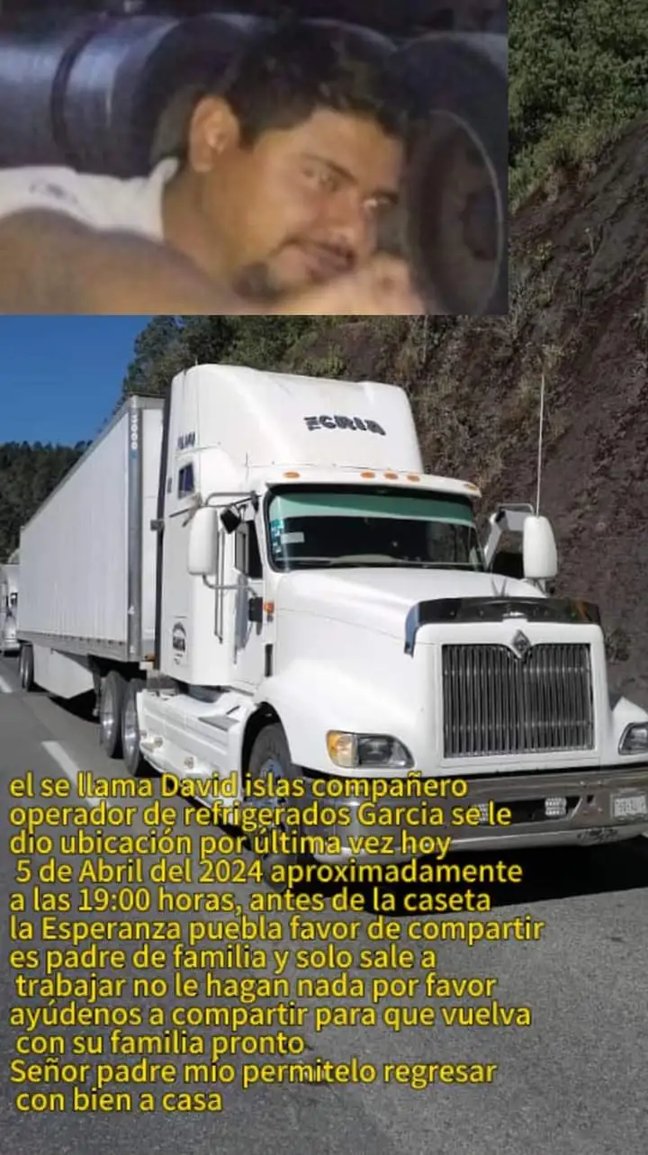 Por última vez, se le vio en la Caseta la Esperanza en Puebla México