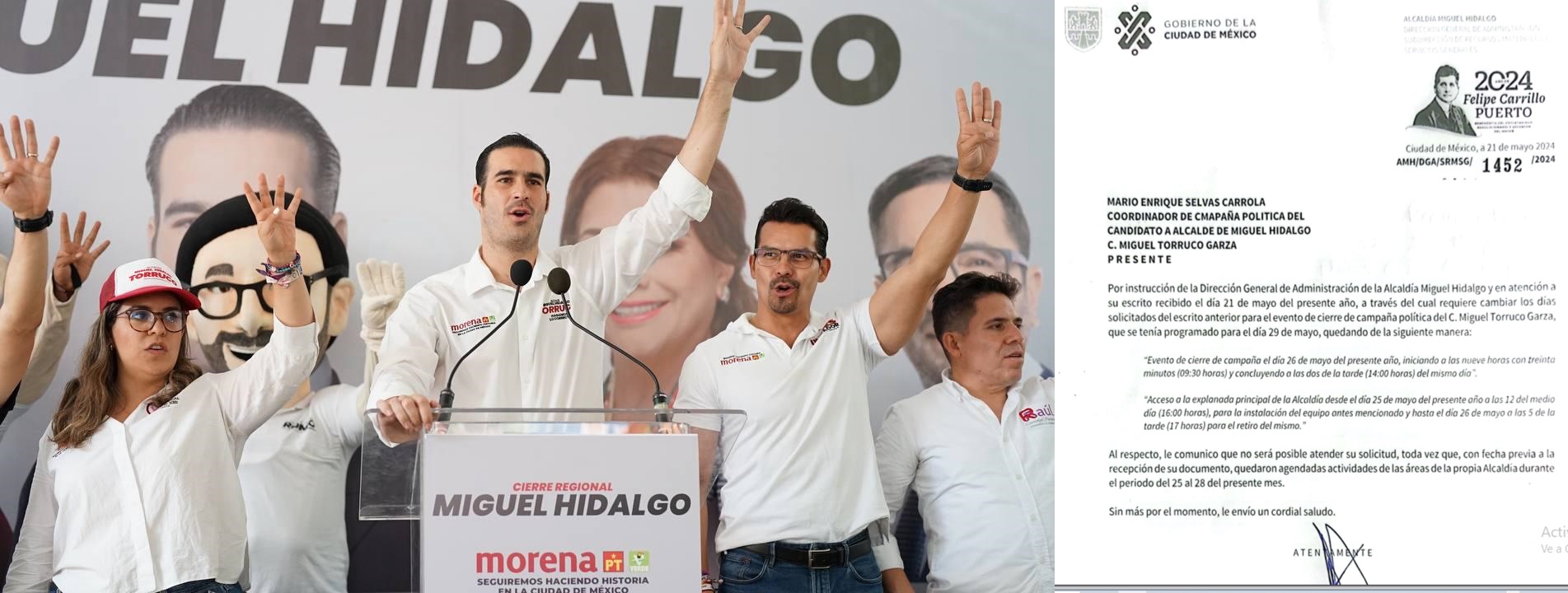 Alcaldía Miguel Hidalgo niega uso de la explanada para cierre de campaña de Miguel Torruco